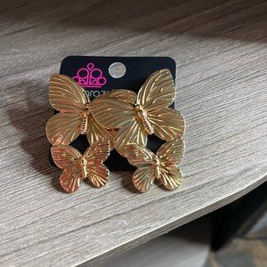 Blushing Butterflies- Gold Post Back Earrings
